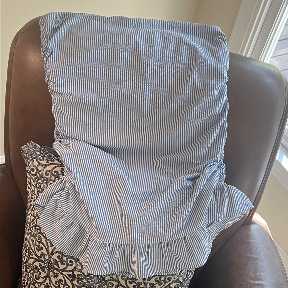 J. Crew Blue and White Striped Swim suit size 16